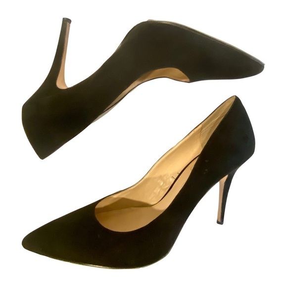 Jessica Simpson Oravia Classic Pointed Toe Pumps Black Vegan Suede Size 11 - Picture 6 of 10